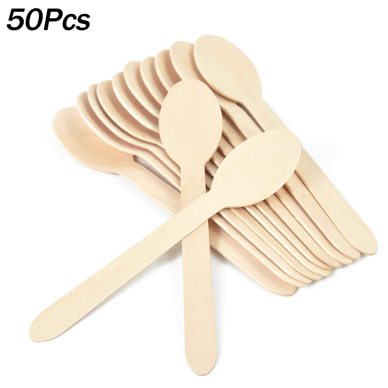 Wedding Supply Kit - Cuillère fourchette en bois jetable, couteau,