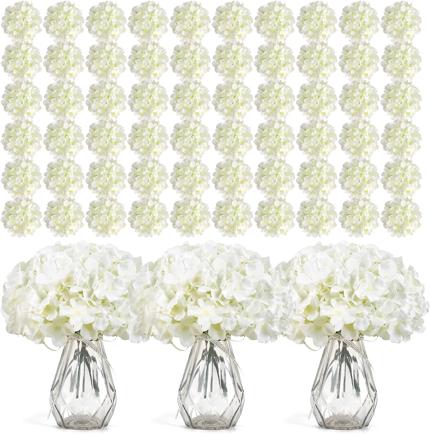 Wedding Supply In Bulk - 304 fleurs d'hortensia artificielles en soie
