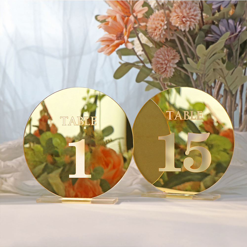 Table Number Gold - Panneau de numéro de table de