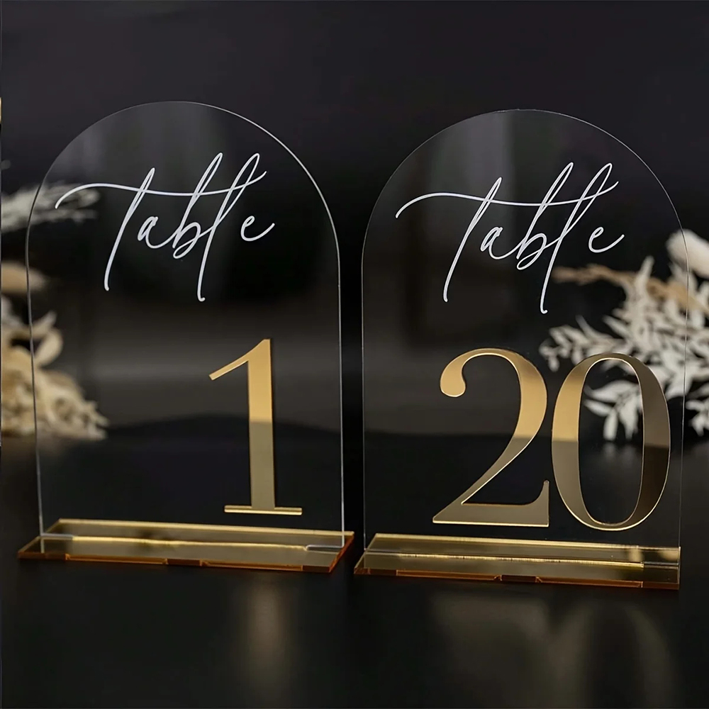 Table Number Gold - Numéros de Table personnalisés en acrylique