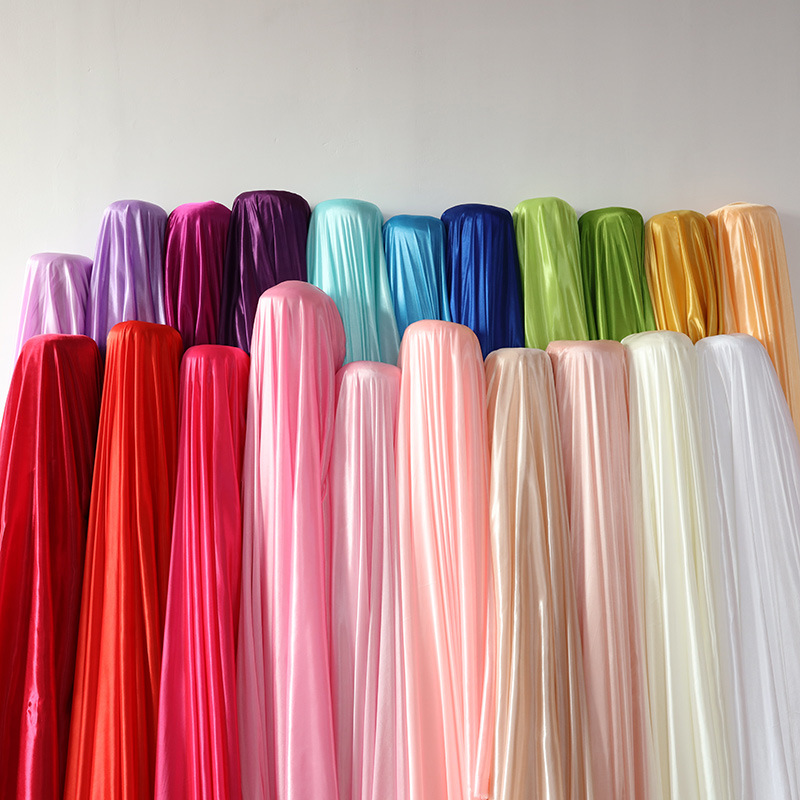 Wedding Party Supply - Tissu satiné extensible effet soie nacrée