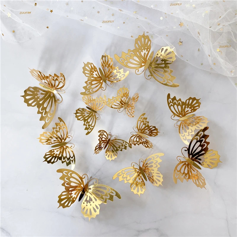 Wedding Package Gold - 12/36 autocollants muraux 3D creux en