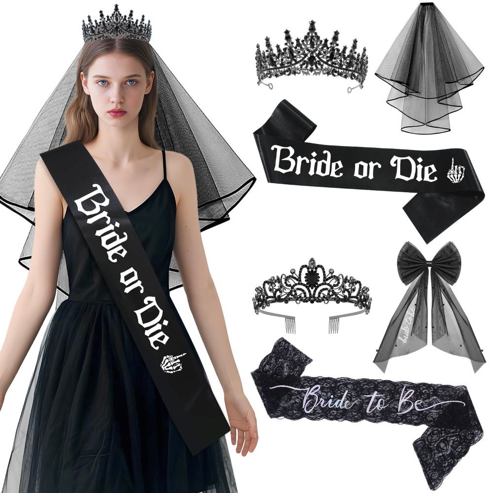Bride Tribe Sash - Accessoires gothiques noirs pour enterrement de