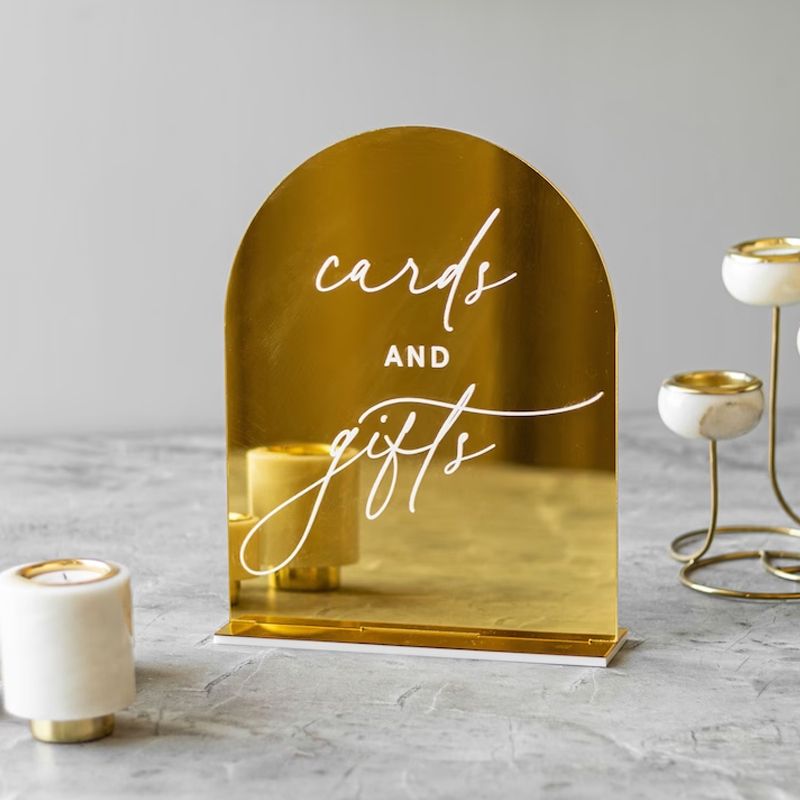 Table Number Gold - Panneau de Table de Mémoire de