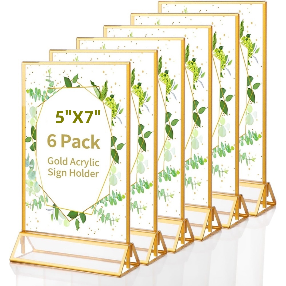 Table Number Gold - Lot de 6 supports de signalisation