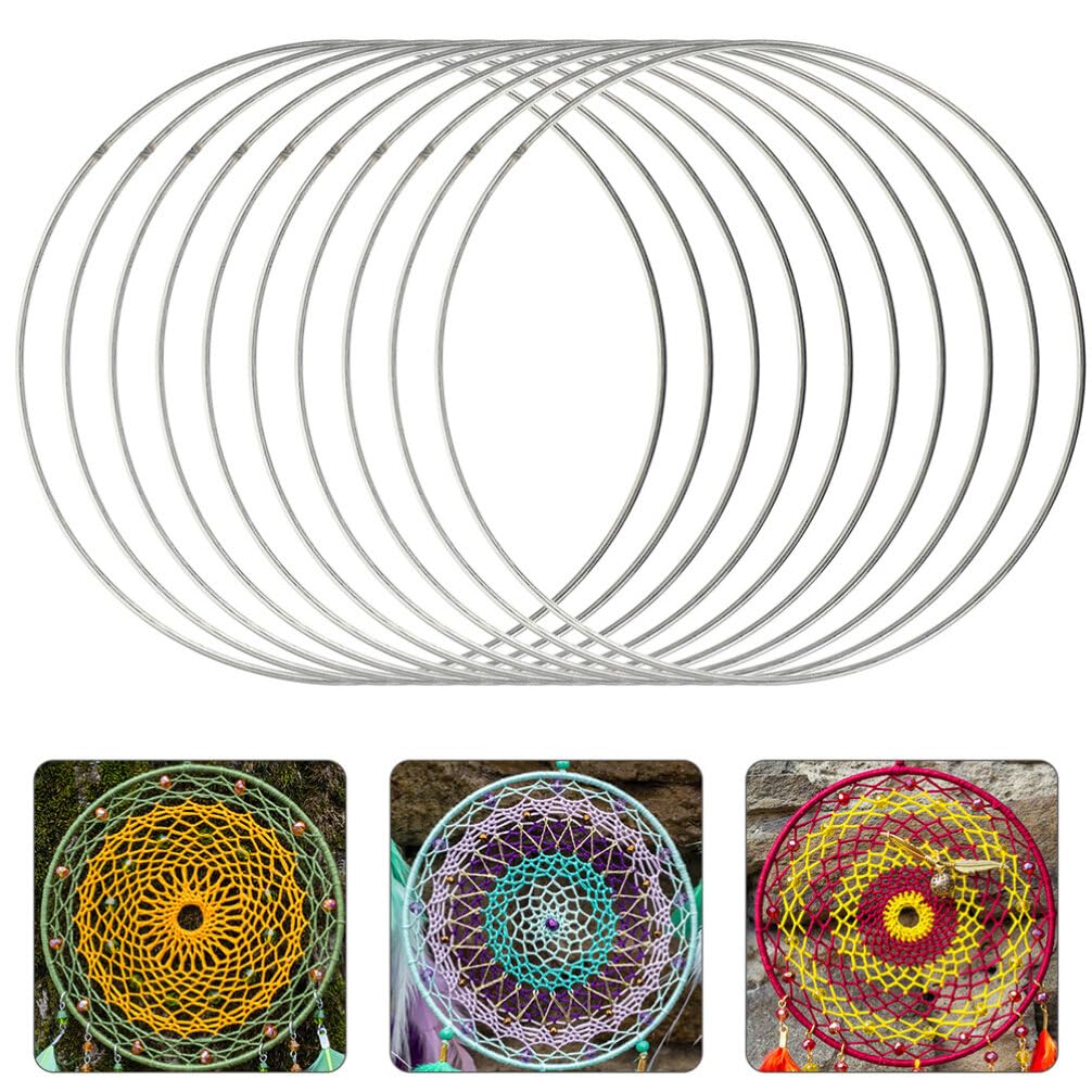 Place Card Holder - 10 Pièces Cercles Floraux Métalliques Argentés