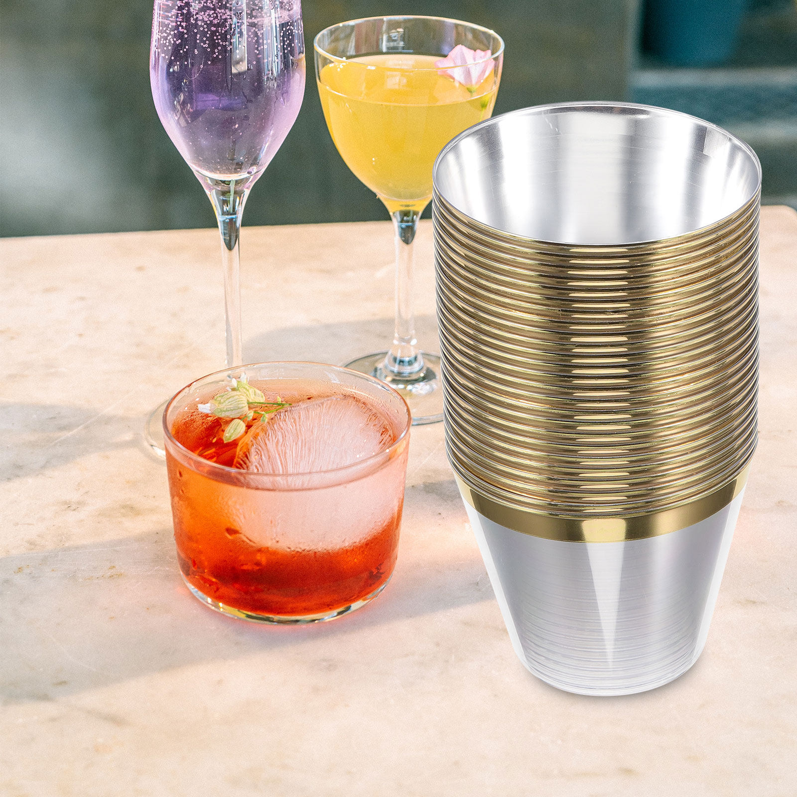 Wedding Water Supply - Gobelets jetables en plastique transparent avec