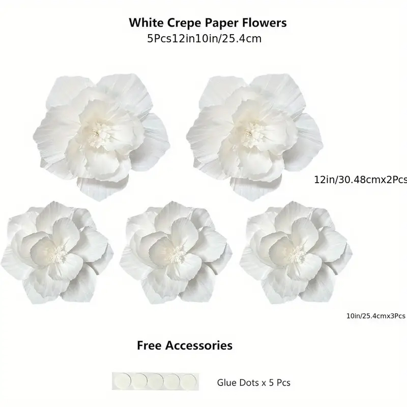 5 paquets de fleurs en papier  - Wedding Power Supply avis et prix