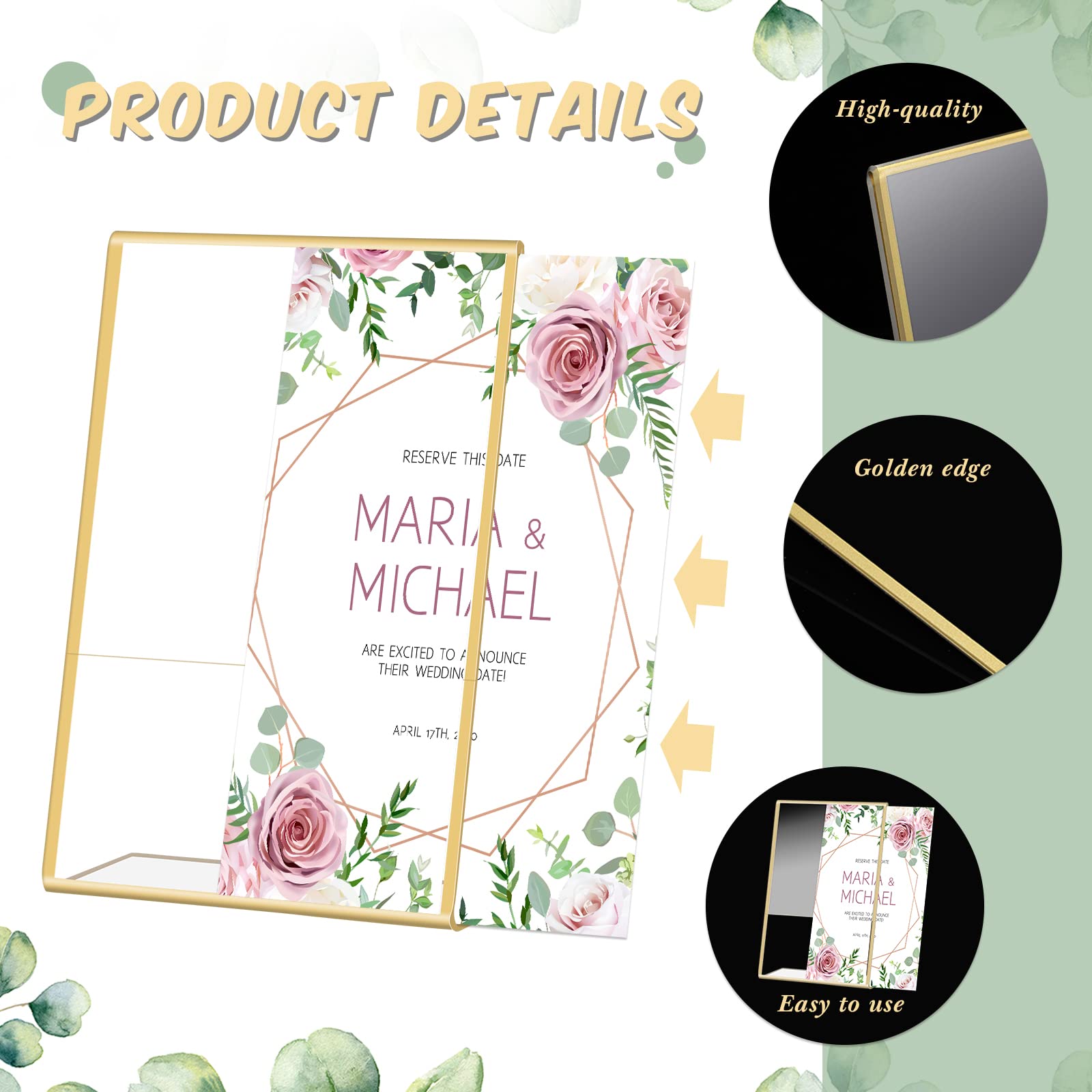 Porte-affiche en acrylique ave - Table Number Gold avis et prix