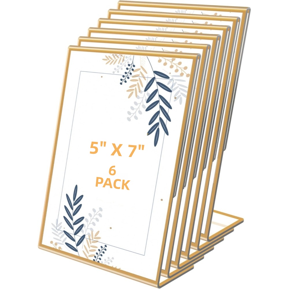 Lot de 6 cadres photo dorés 5x - Table Number Gold avis et prix