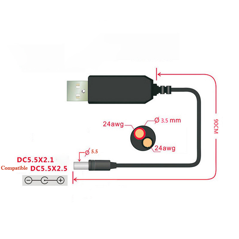 Câble Boost USB 5V à 9V/12V, c - Wedding Power Supply avis et prix