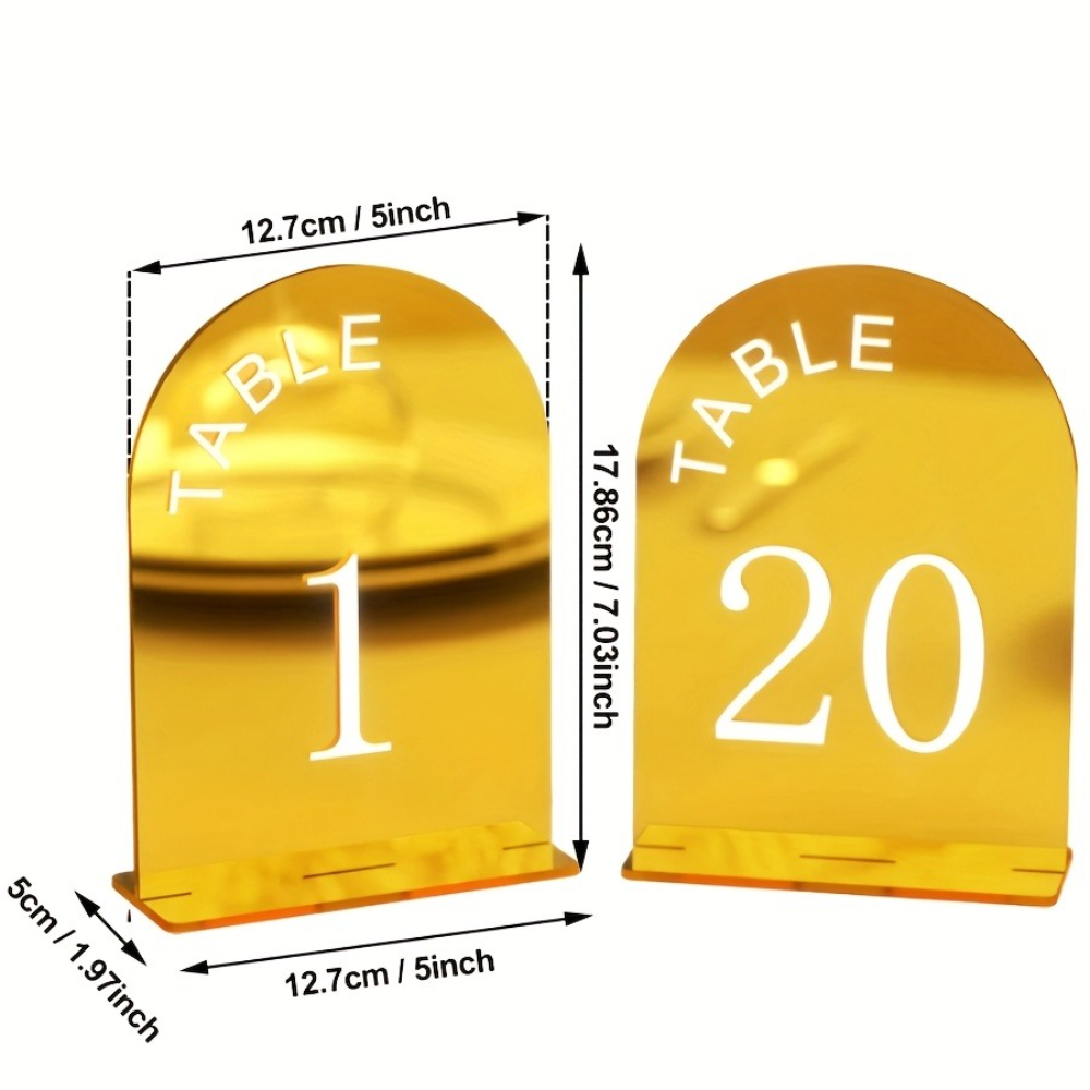 Numéros de table de mariage en - Table Number Gold avis et prix