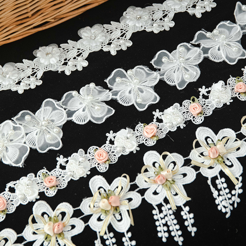 Tissu brodé de fleurs 3D en de - Wedding Water Supply avis et prix